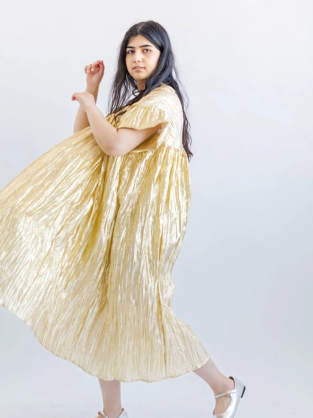 Nettle Studios Gold Metallic Mushroom Dress - OS+ - Picture 5 of 7